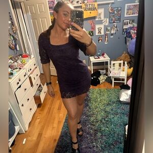 Velvet touch small purple lacy dress